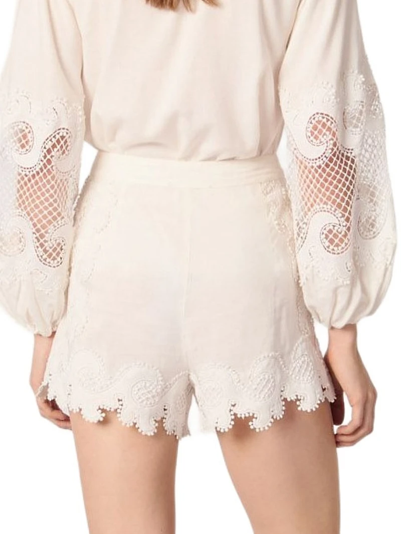 Embroidered Floral Shorts