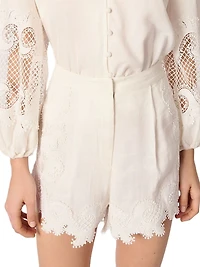 Embroidered Floral Shorts