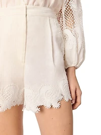 Embroidered Floral Shorts