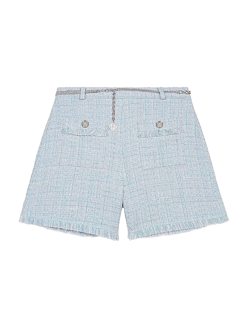Tweed Shorts with Belt