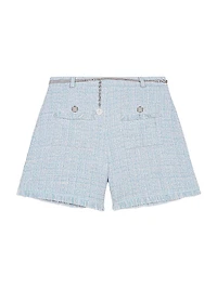 Tweed Shorts with Belt