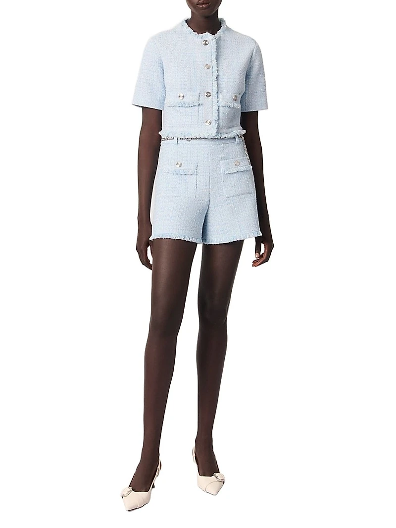 Tweed Shorts with Belt