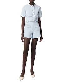 Tweed Shorts with Belt