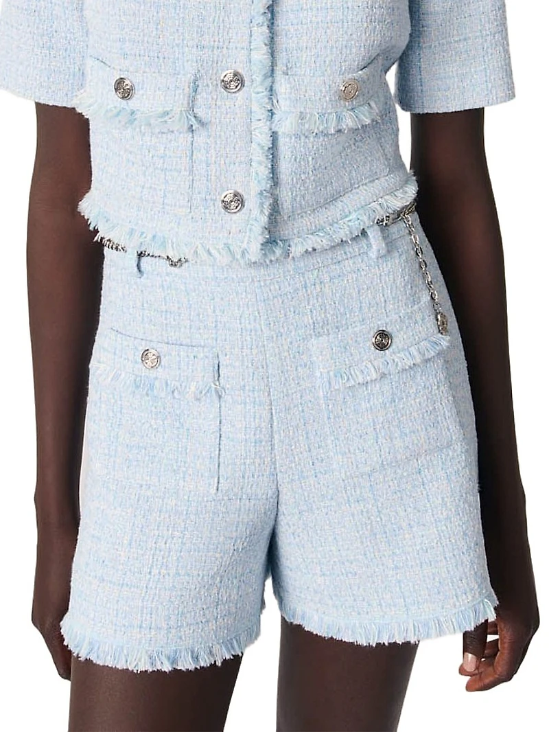 Tweed Shorts with Belt