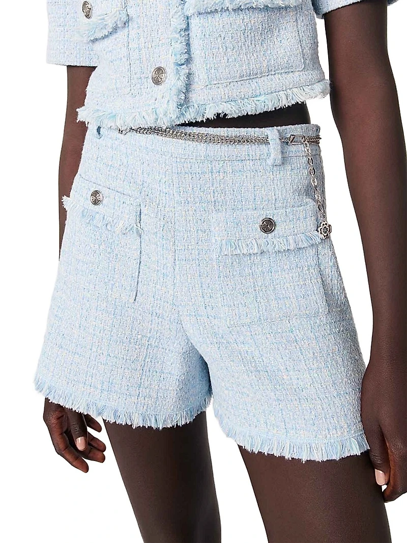 Tweed Shorts with Belt