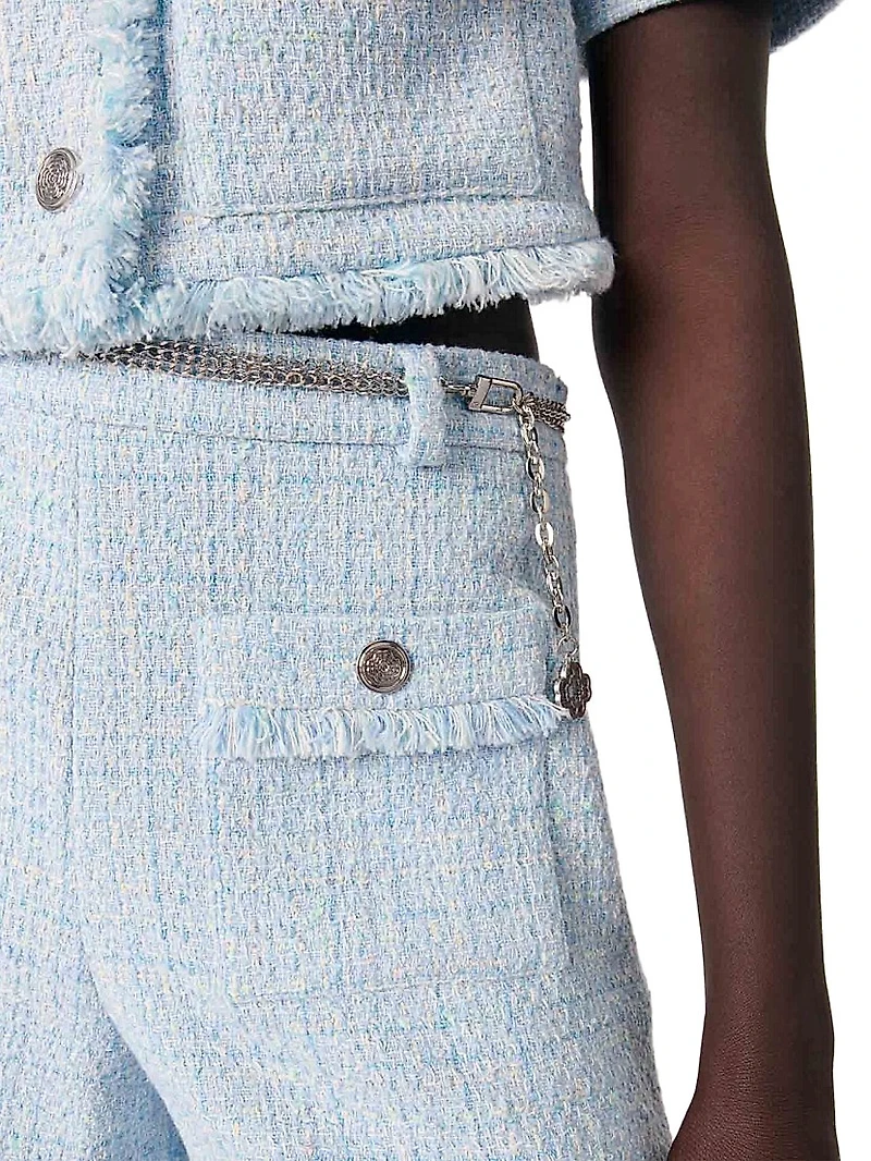 Tweed Shorts with Belt