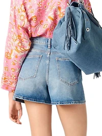 Denim Shorts with Braided Trim
