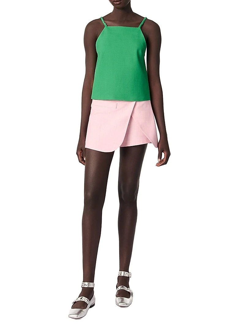 Layered-Effect Suit Shorts