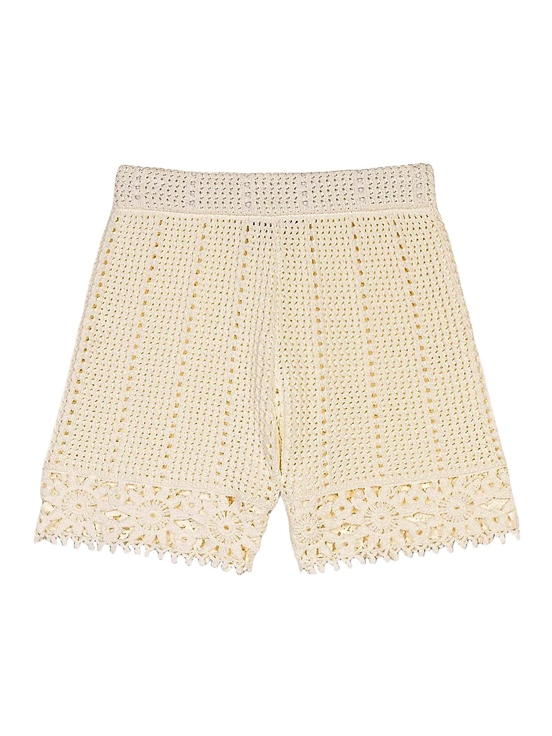 Crochet-Knit Shorts