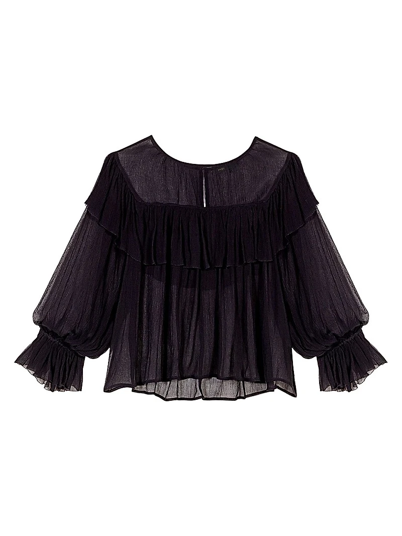 Ruffled Chiffon Top