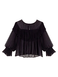 Ruffled Chiffon Top
