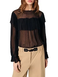 Ruffled Chiffon Top
