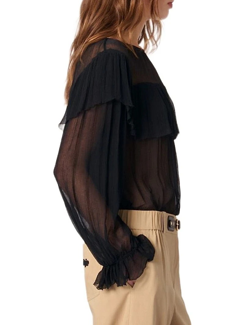 Ruffled Chiffon Top