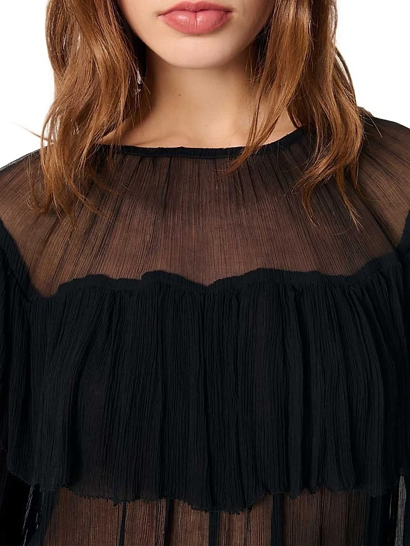 Ruffled Chiffon Top