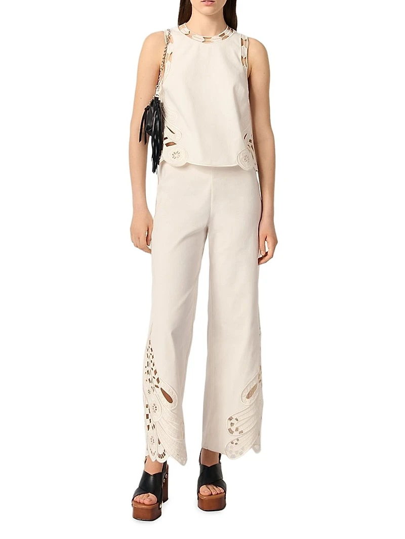 Embroidered Vest Top