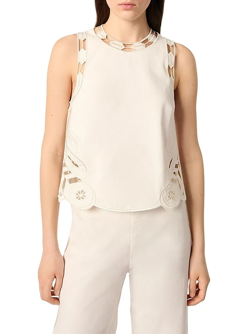 Embroidered Vest Top