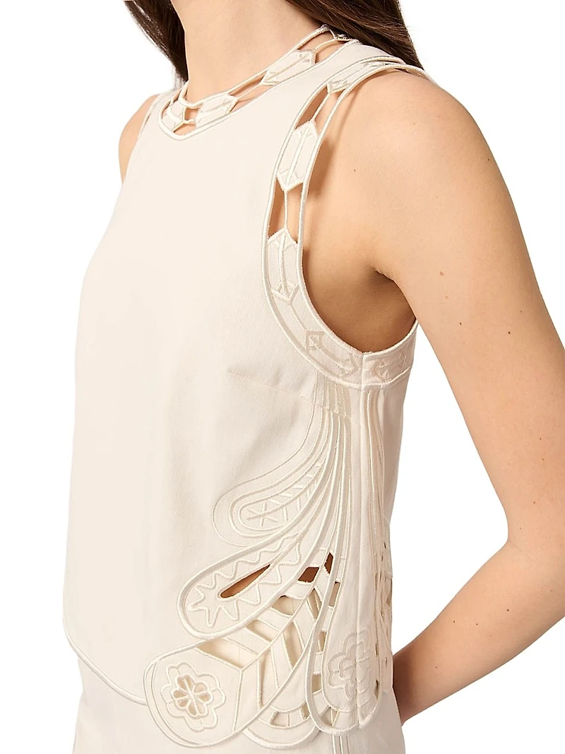 Embroidered Vest Top
