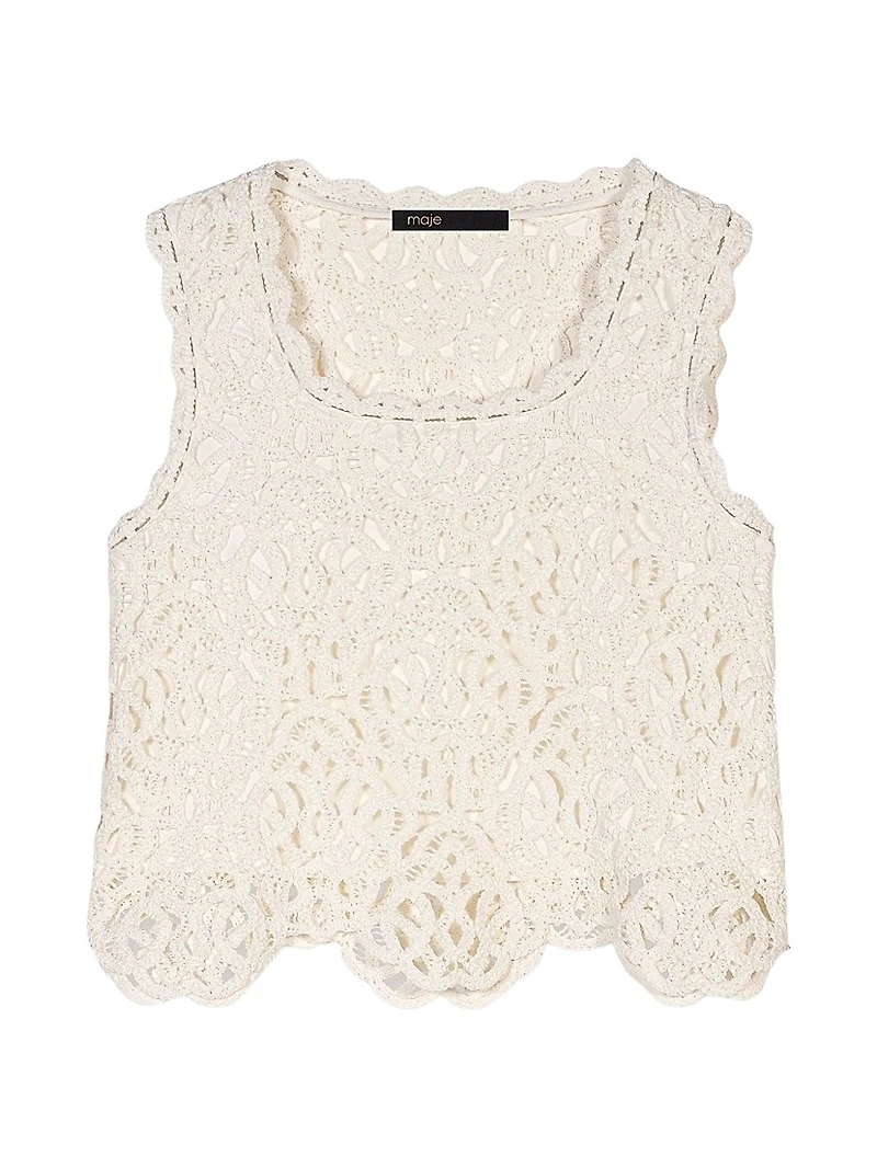 Crochet-Knit Sleeveless Top