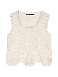 Crochet-Knit Sleeveless Top