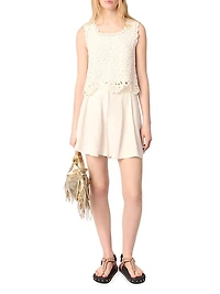 Crochet-Knit Sleeveless Top
