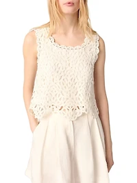 Crochet-Knit Sleeveless Top
