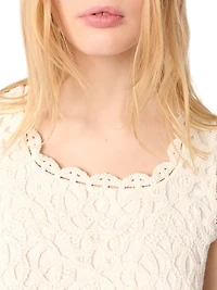 Crochet-Knit Sleeveless Top