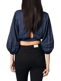 Satin-Look Cropped Top