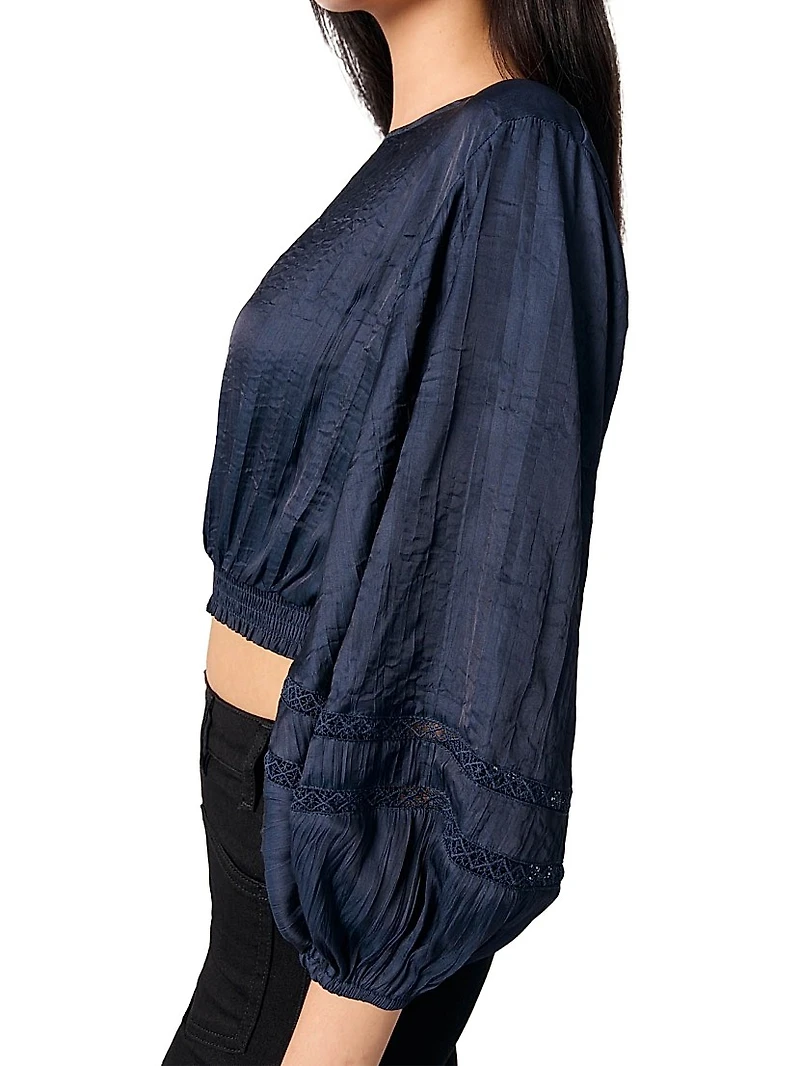 Satin-Look Cropped Top