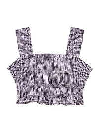 Gingham Smocked Crop Top