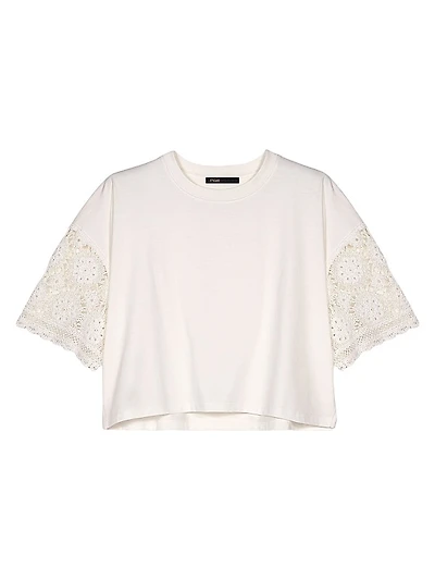 T-Shirt with Crochet Sleeves