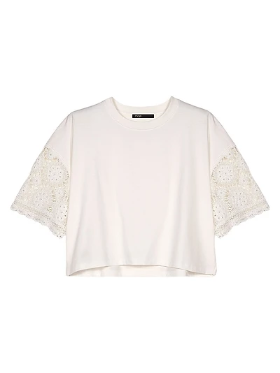 T-Shirt with Crochet Sleeves