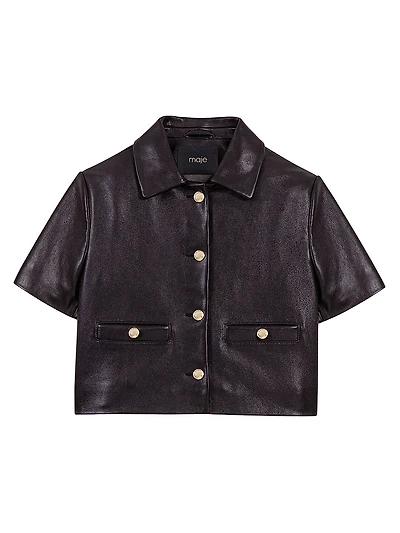 Cropped Leather Jacket