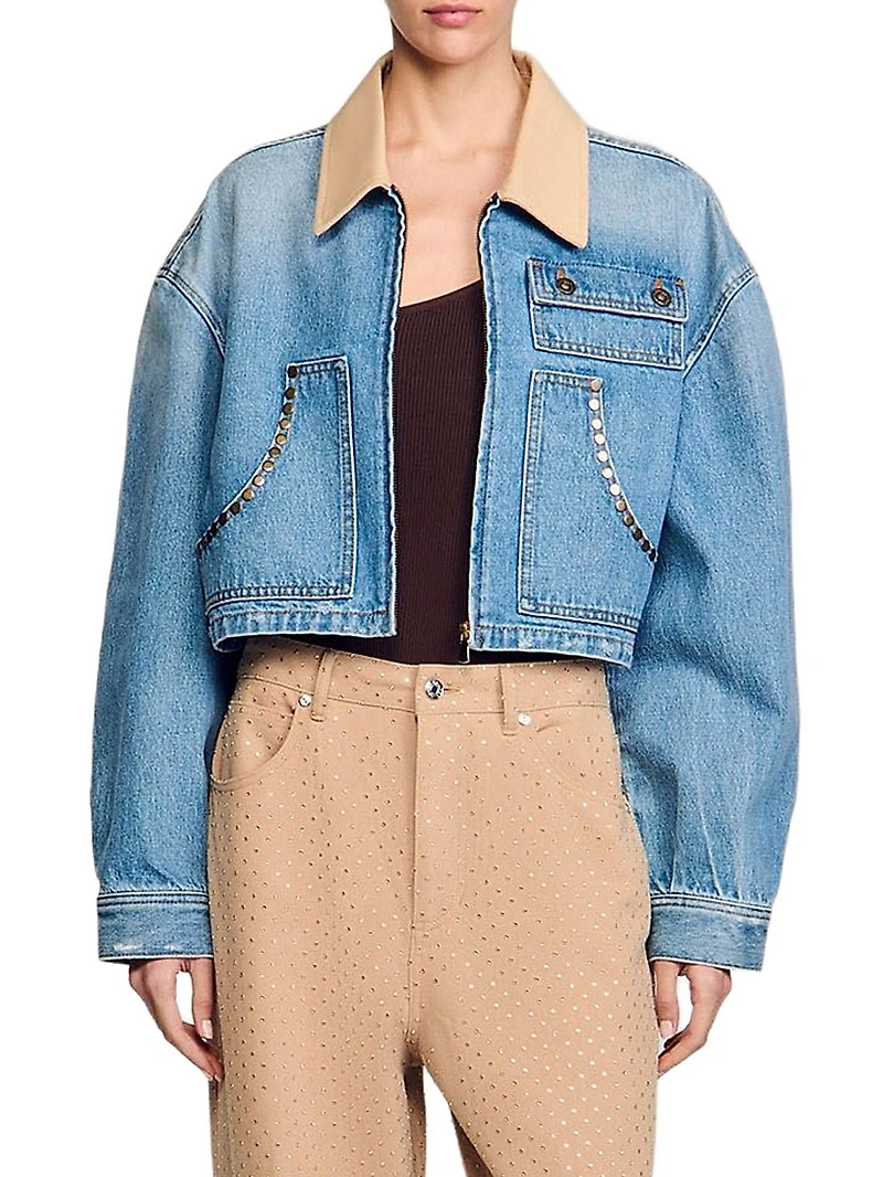 Denim Jacket with Studs