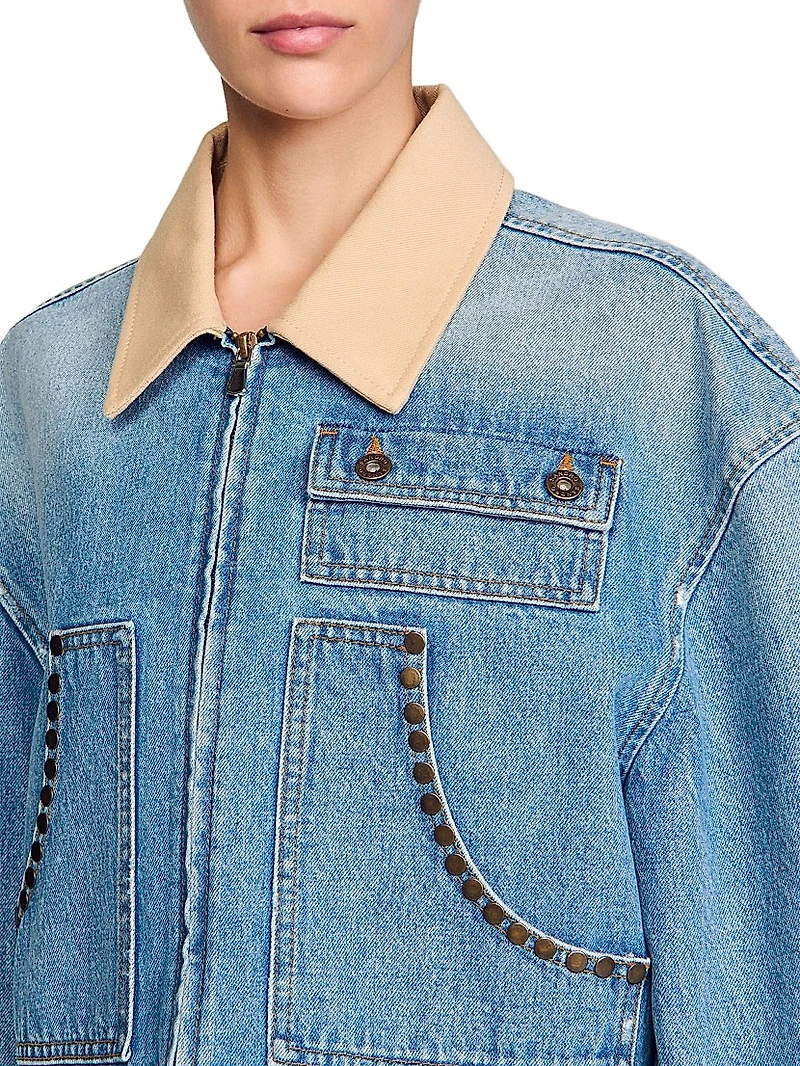 Denim Jacket with Studs