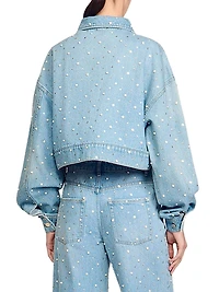 Beaded and Rhinestone Denim Jacket