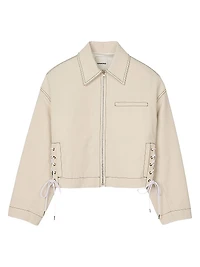 Denim Lace-Up Jacket