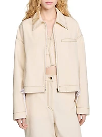 Denim Lace-Up Jacket