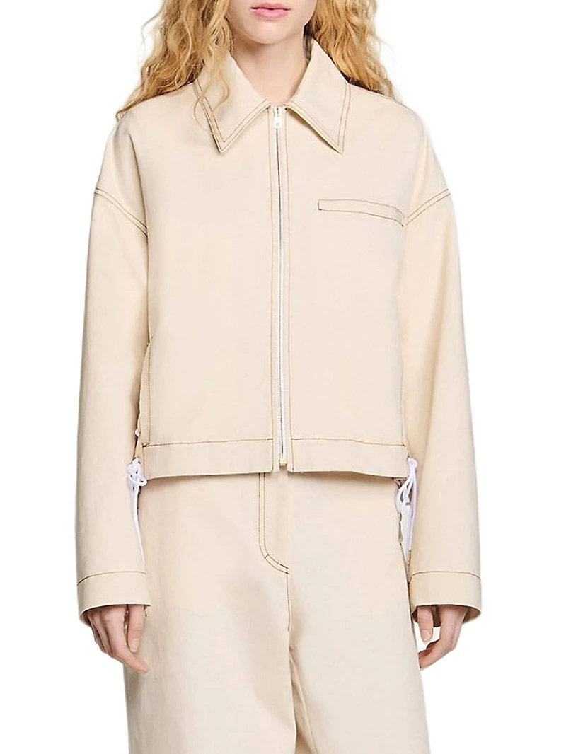 Denim Lace-Up Jacket