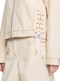 Denim Lace-Up Jacket