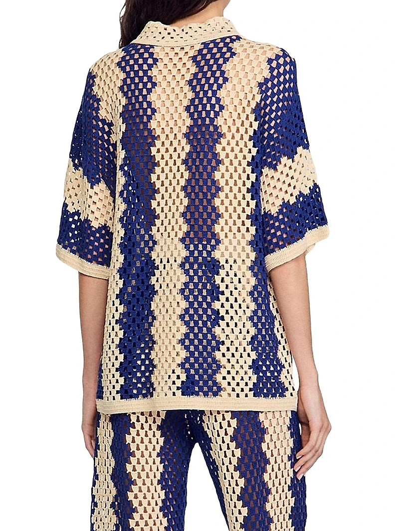 Two-Tone Knit Cardigan