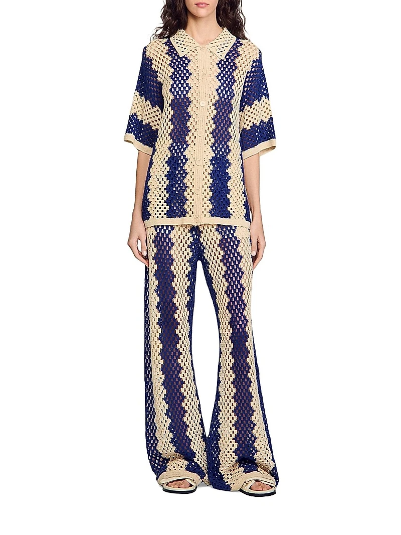 Two-Tone Knit Cardigan