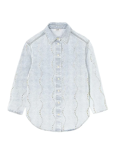 Denim Shirt with Rhinestones
