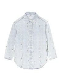 Denim Shirt with Rhinestones