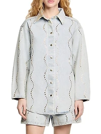 Denim Shirt with Rhinestones