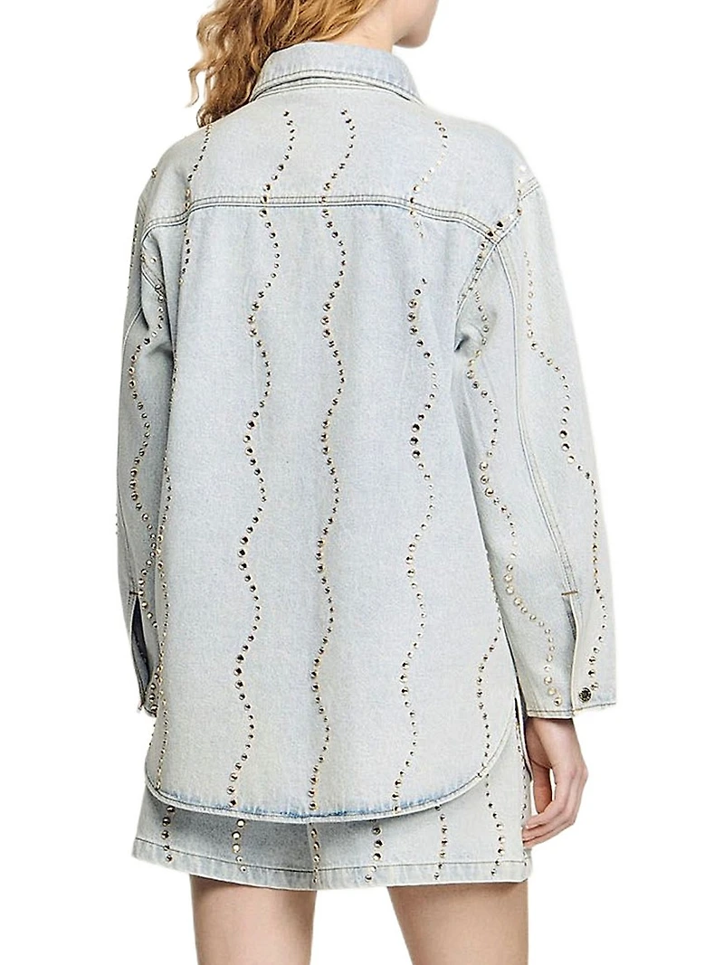 Denim Shirt with Rhinestones