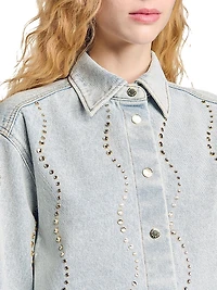 Denim Shirt with Rhinestones