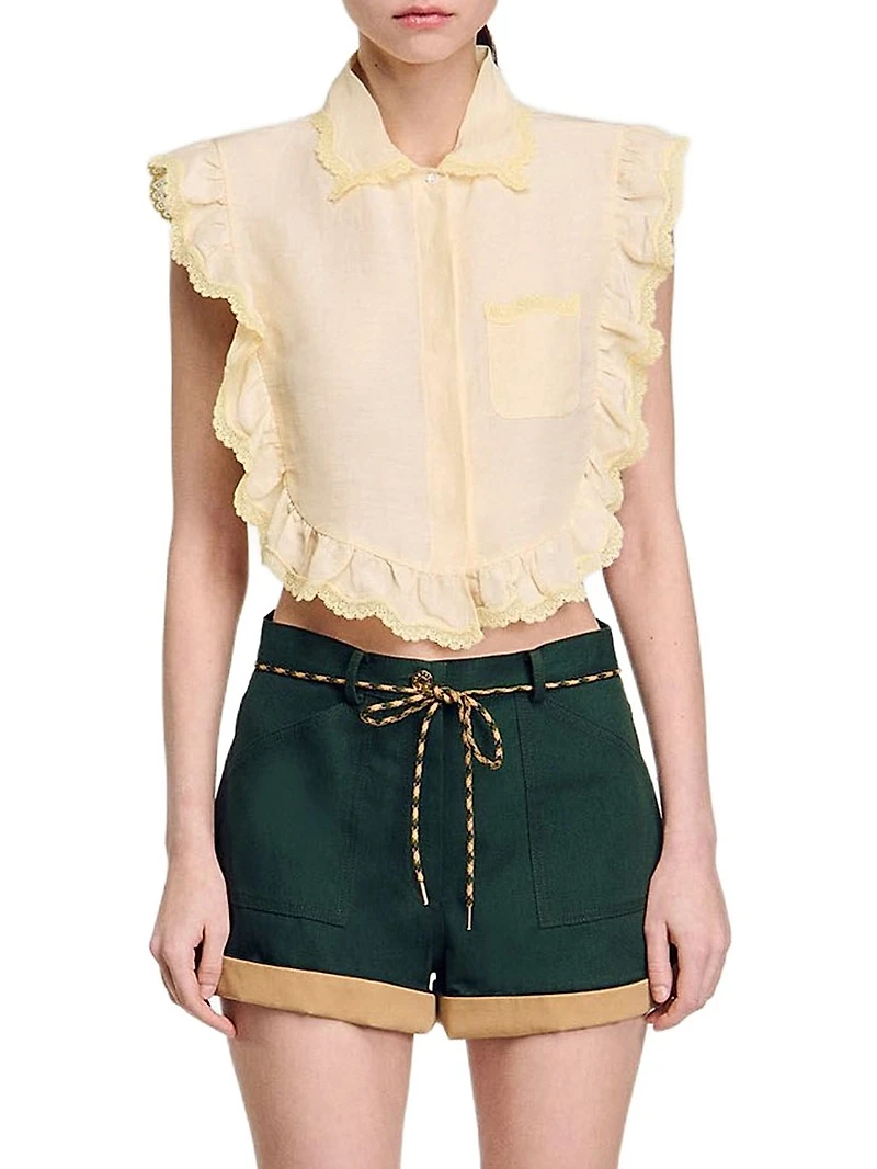 Shirt Collar with Lace Detail