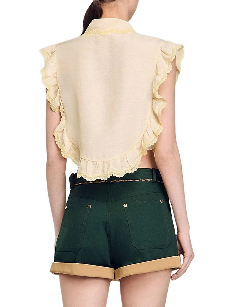 Shirt Collar with Lace Detail