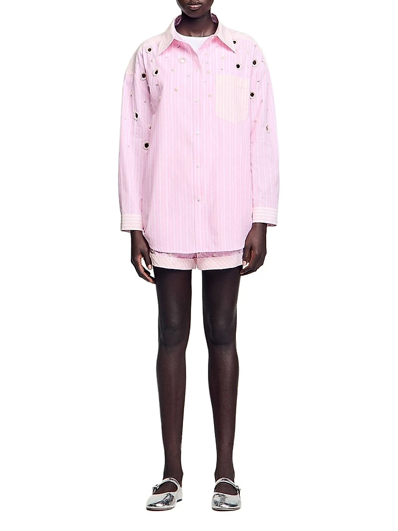 Striped Rhinestone Shirt