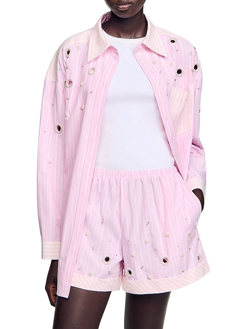 Striped Rhinestone Shirt